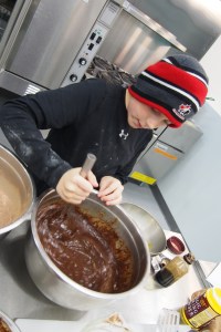 working hard in the Cauldron making brownies