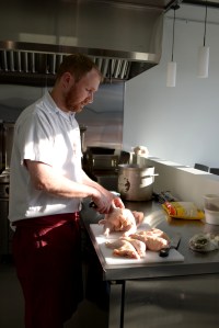 butcher, knife, stock pot