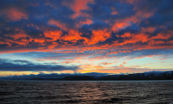 sunset at summer solstice - this is the darkest it gets that day