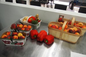 Produce prepared for the canning class