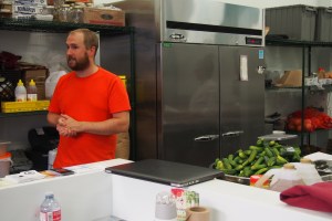 Dave Neil introducing the class and giving the Cauldron Food School talk.