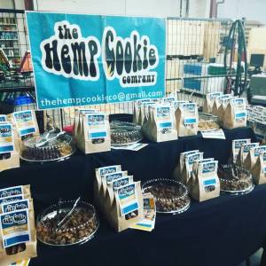 The Hemp Cookie Company with a full line of product on display.